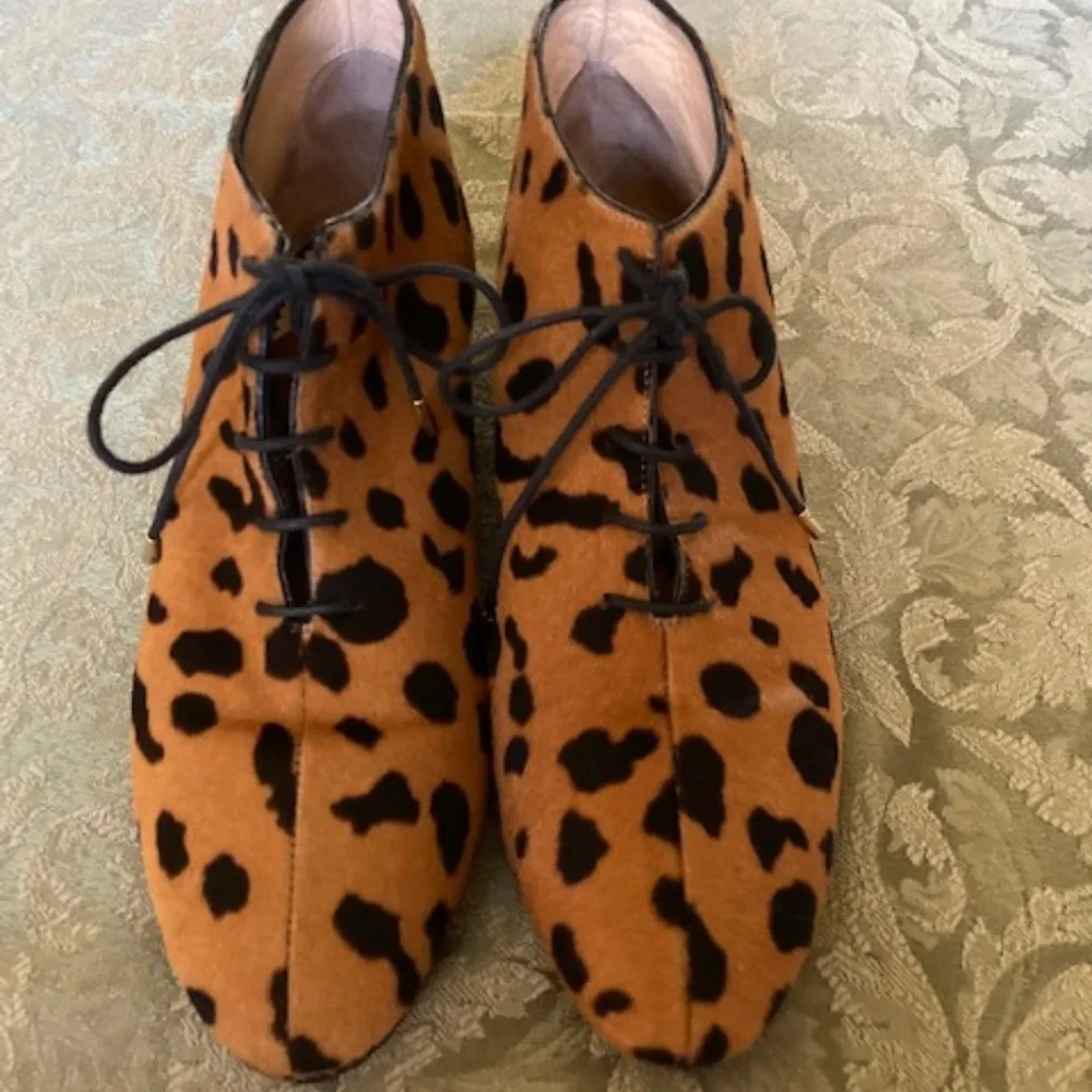 Charlotte Olympia Leopard Print Ankle Boots - Picture 1 of 10